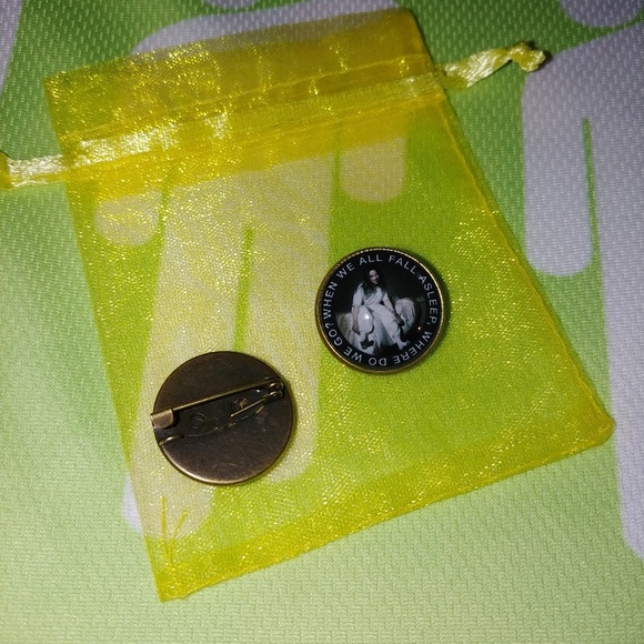 Handmade When We All Fall Asleep Billie Eilish Glass Pin Button Badge - Picture 3 of 5